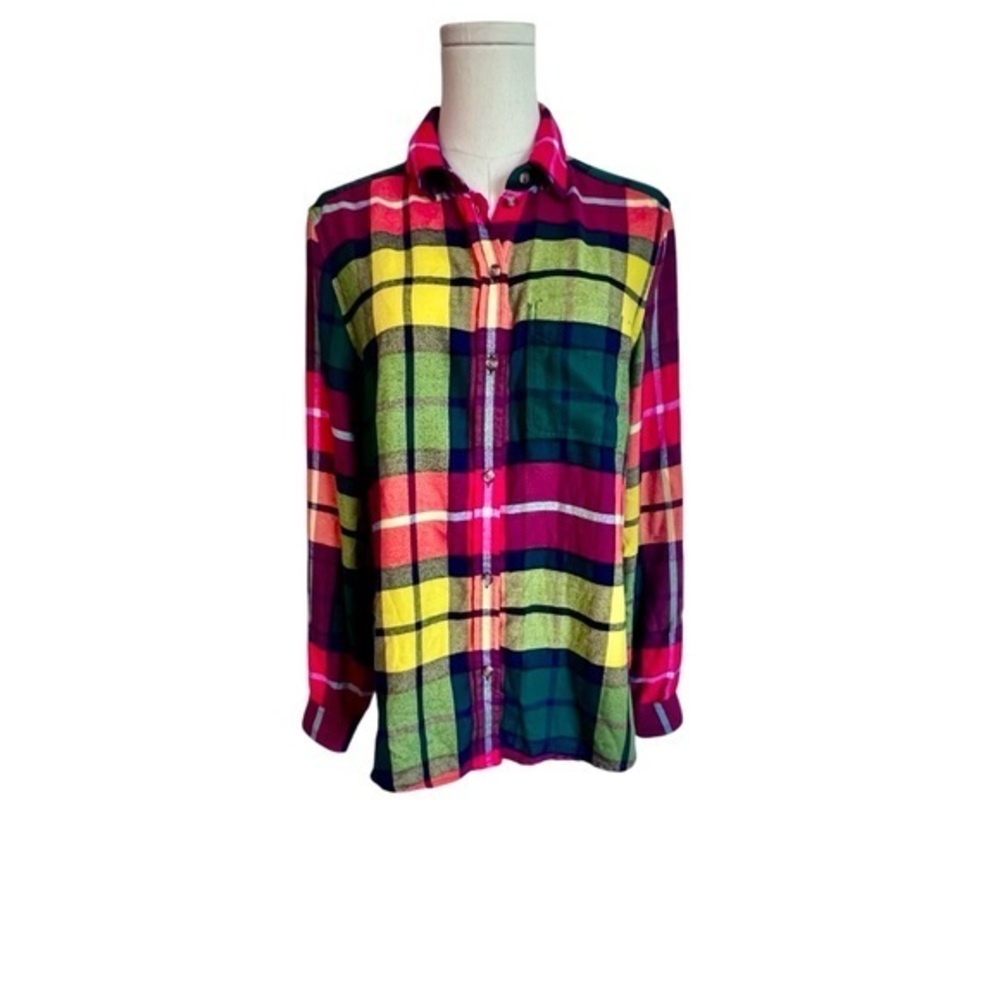 American Eagle‎ Outfitters boyfriend fit plaid multicolor button down shirt sz S